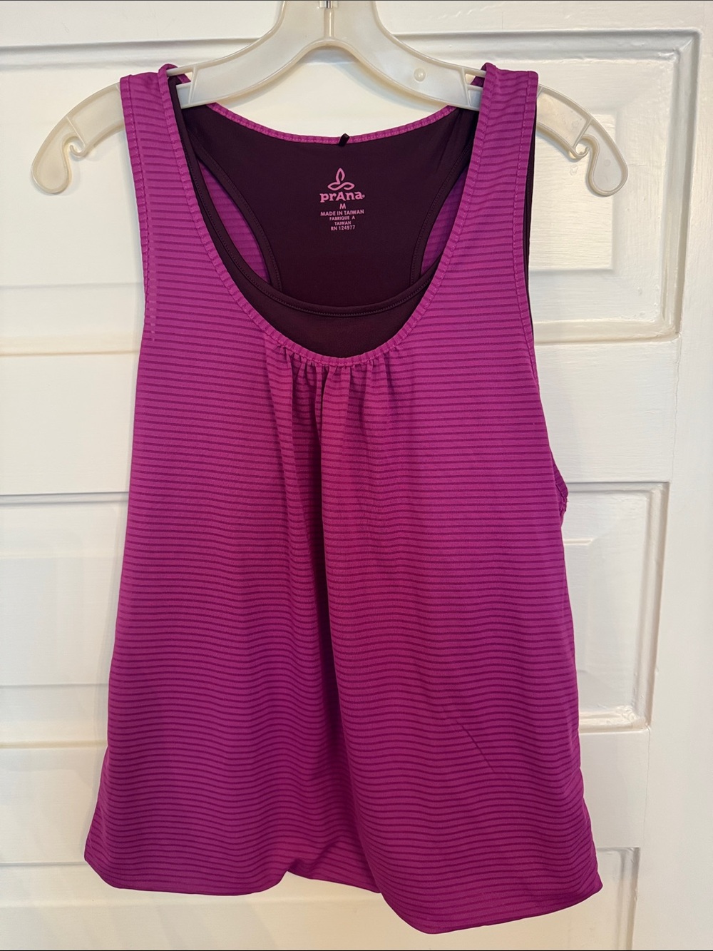 Prana Purple-Magenta Striped Racerback Tank